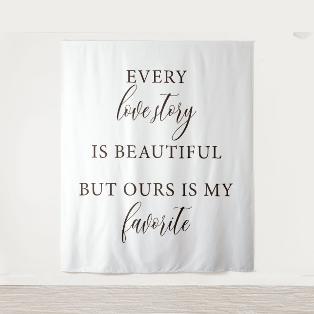 Elegant Personalised Wedding Backdrop Tapestry  (Front)