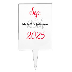 Elegant Personalised Wedding Cake Topper
