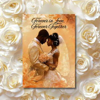 Elegant Personalised Wedding Card | African Americ