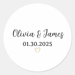 Elegant Personalised Wedding Couple Name Labels 