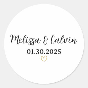 Elegant Personalised Wedding Couple Name Labels 