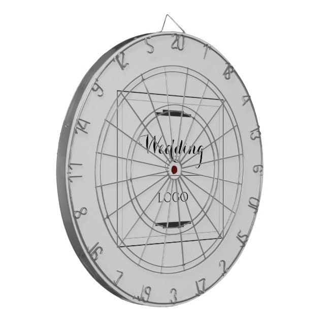 Elegant Personalised Wedding  Custom Modern Gift Dartboard (Front Left)