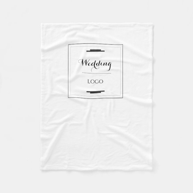 Elegant Personalised Wedding  Custom Modern Gift Fleece Blanket (Front)