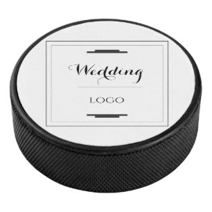 Elegant Personalised Wedding  Custom Modern Gift Hockey Puck