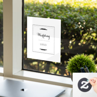 Elegant Personalised Wedding  Custom Modern Gift Window Cling