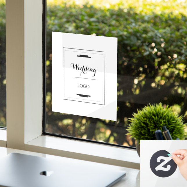 Elegant Personalised Wedding  Custom Modern Gift Window Cling (Office)