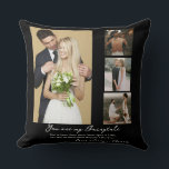 Elegant Personalised Wedding Day Photo Collage  Cushion<br><div class="desc">Elegant Personalised Wedding Day Photo Collage Throw Pillow</div>