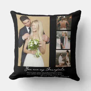 Elegant Personalised Wedding Day Photo Collage  Cushion