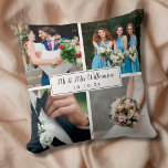 Elegant Personalised Wedding Day Photo Collage Cushion<br><div class="desc">Personalise with your four favourite wedding photos,  name and special date to create a unique photo collage,  memory and gift. A lovely keepsake to treasure! Designed by Thisisnotme©</div>