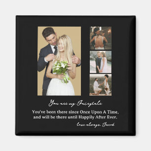 Elegant Personalised Wedding Day Photo Collage  Magnet