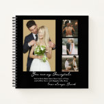 Elegant Personalised Wedding Day Photo Collage  Notebook<br><div class="desc">Elegant Personalised Wedding Day Photo Collage Throw Pillow</div>