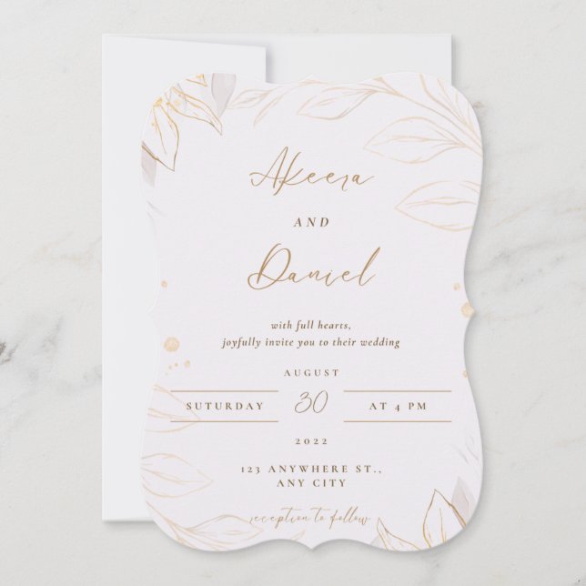 Elegant Personalised Wedding Invitation (Front)
