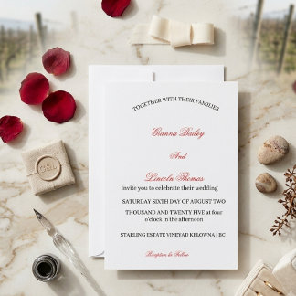 Elegant Personalised Wedding Invitation Card