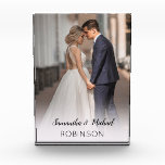 Elegant Personalised Wedding Photo Block<br><div class="desc">This elegant mr and mrs photo block is the perfect gift for any newly weds,  featuring a photo from their wedding day,  their names and their family name of their wedding.</div>