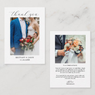 Elegant Personalised Wedding Photo Thank You Card