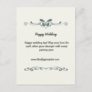 elegant personalised wedding welcom announcement postcard