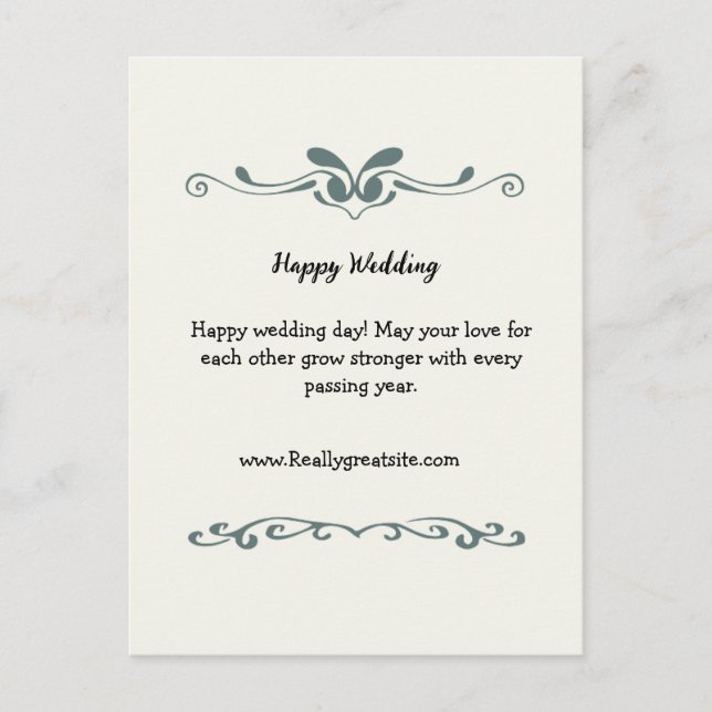 elegant personalised wedding welcom announcement postcard (Front)
