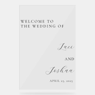 Elegant Personalised Welcome Wedding Sign | Custom