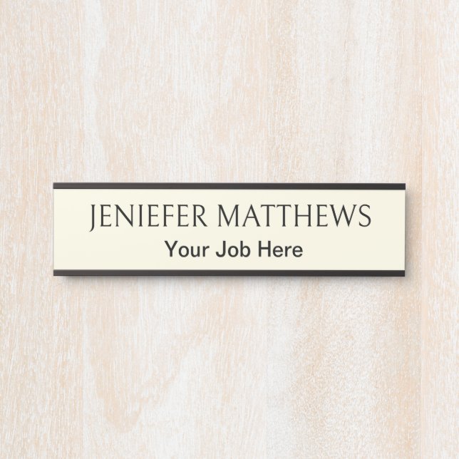 Elegant Personalised white and Biege Door Sign (Front)