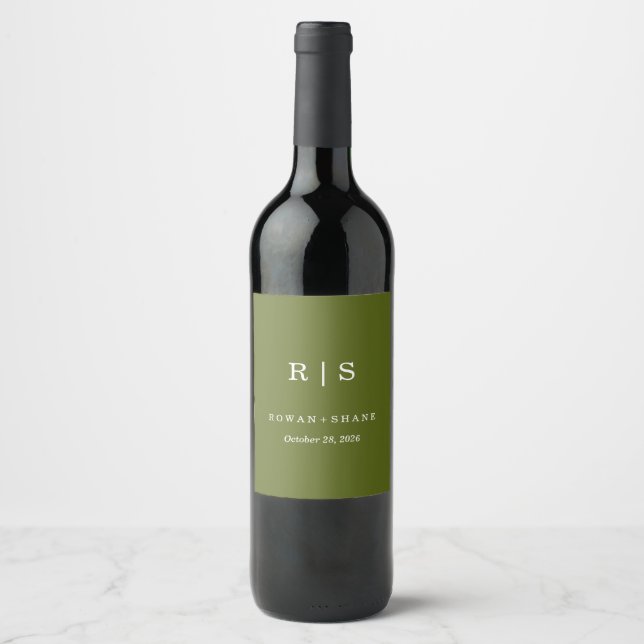 Elegant Personalised Wine Bottle Label  (Front)