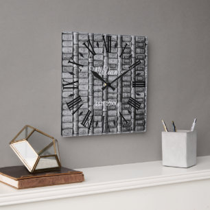 Elegant Personalised Wine Cork Square Wall Clock