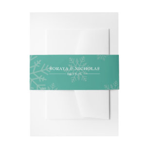 Elegant Personalised Winter Wedding Invitation Belly Band