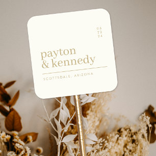 Elegant Personalised With Name Wedding Plan Event Square Sticker