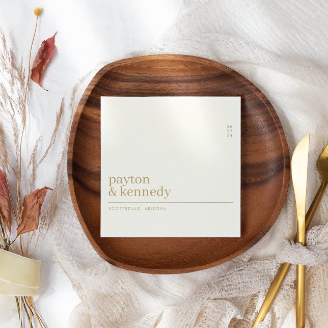 Elegant Personalised With Name Wedding Reception Napkin (Creator Uploaded)