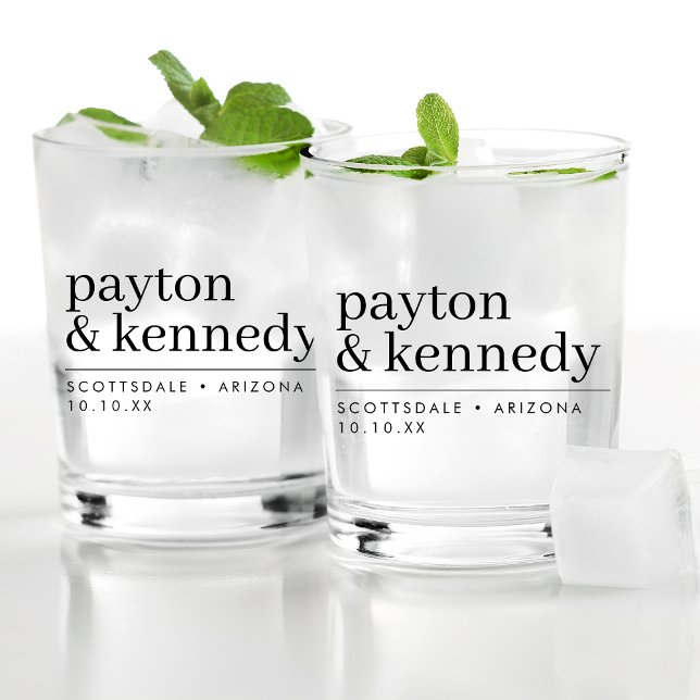 Elegant Personalised With Name Wedding Reception Whiskey Glass (Creator Uploaded)