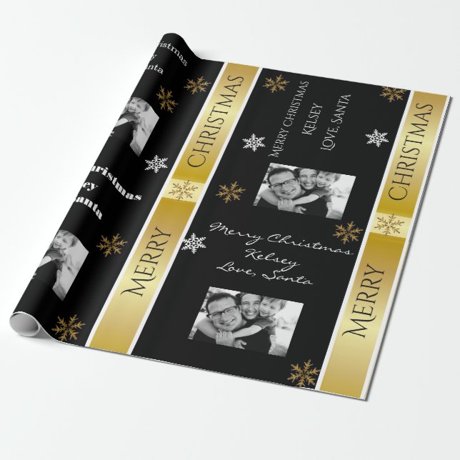 Elegant Personalised With Pic Wrapping Paper (Unrolled)
