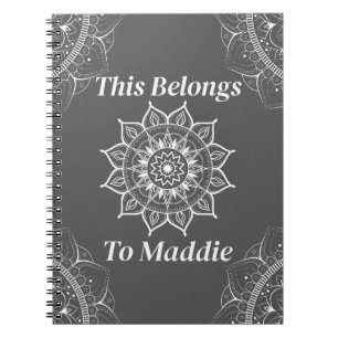Elegant Personalizable Mandala Pattern Notebook