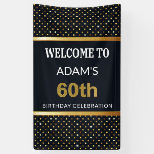 Elegant Personalized 60th Birthday Gold Banner