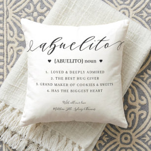 Elegant Personalized Abuela Definition Keepsake Cushion