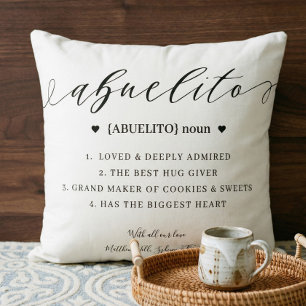 Elegant Personalized Abuelito Definition Keepsake Cushion