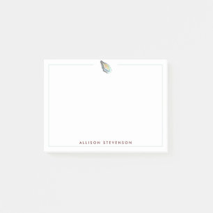 Elegant Personalized Coastal Oyster Watercolor Post-it Notes