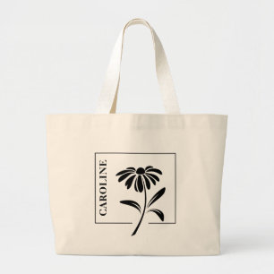 Elegant Personalized Daisy Tote Bag