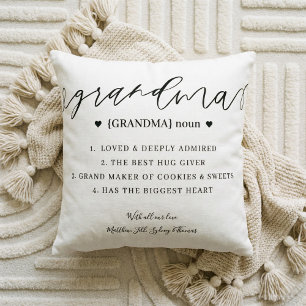 Elegant Personalized Grandma Definition Keepsake Cushion