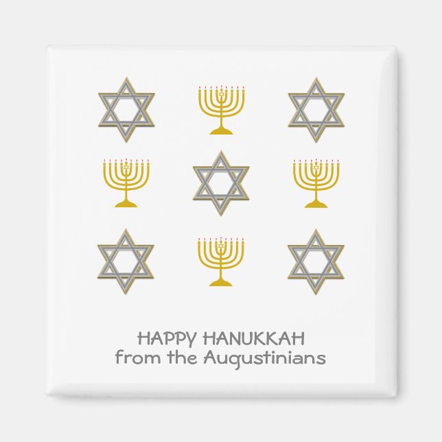 Elegant Personalized Hanukkah Magnet (Front)