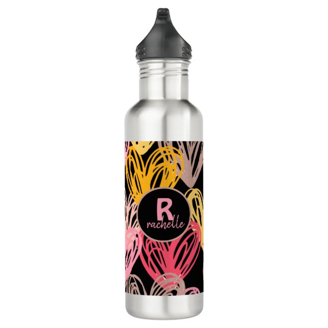 ELEGANT PERSONALIZED HEARTS PATTERN 710 ML WATER BOTTLE (Right)