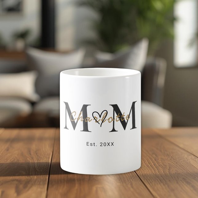 Elegant Personalized Mom Name Est Year Mug (Creator Uploaded)