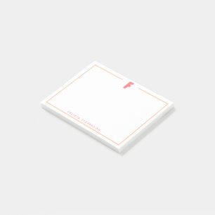 Elegant Personalized Monogram 3D Letter F Initial Post-it Notes