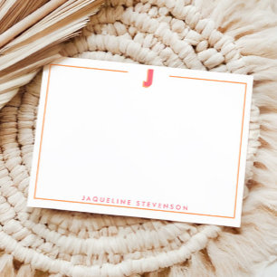 Elegant Personalized Monogram 3D Letter J Initial Card