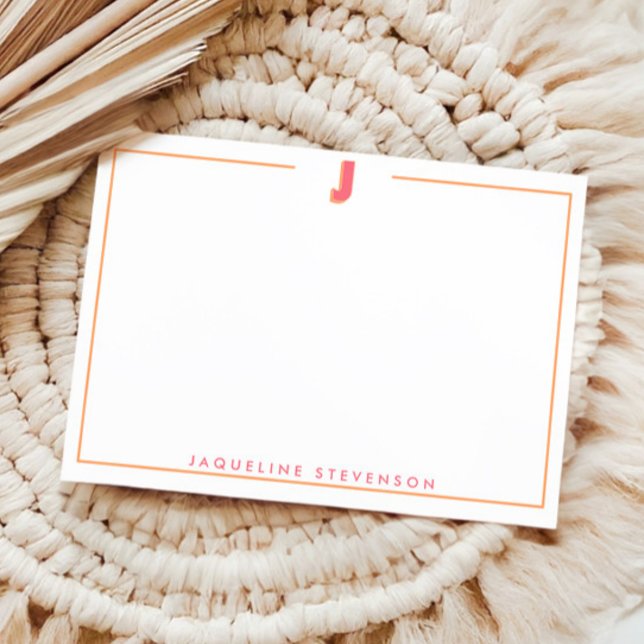 Elegant Personalized Monogram 3D Letter J Initial  Card (Creator Uploaded)