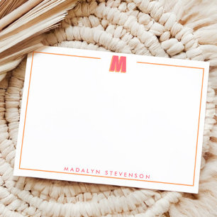 Elegant Personalized Monogram 3D Letter M Initial  Card