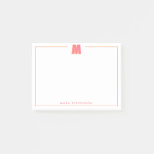 Elegant Personalized Monogram 3D Letter M Initial Post-it Notes