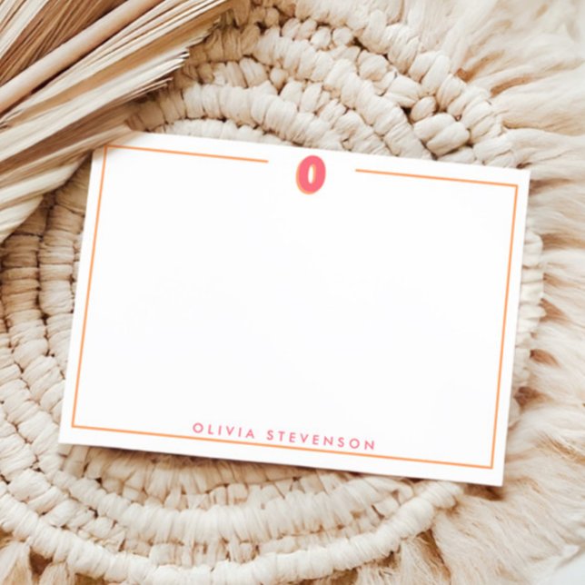 Elegant Personalized Monogram 3D Letter O Initial  Card (Creator Uploaded)