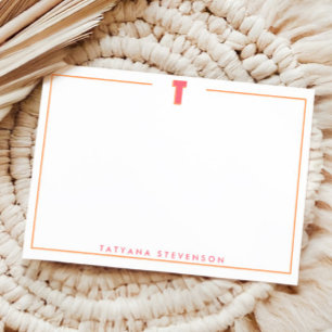 Elegant Personalized Monogram 3D Letter T Initial  Card