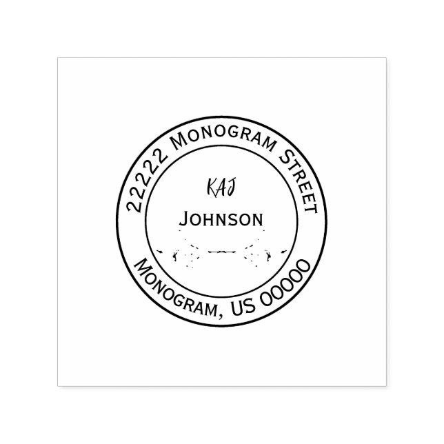 Elegant Personalized Monogram Name Address Stamp (Design)