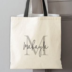 Elegant Personalized Monogram Tote Bag