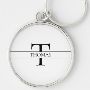 Elegant Personalized Monogrammed Custom Name  Key Ring